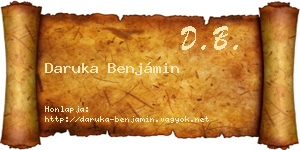 Daruka Benjámin névjegykártya